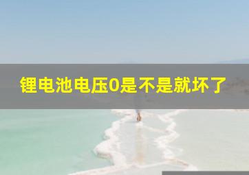 锂电池电压0是不是就坏了