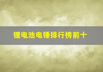 锂电池电锤排行榜前十