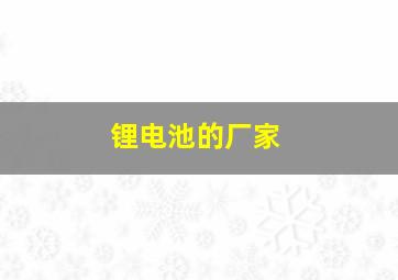 锂电池的厂家