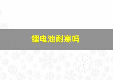 锂电池耐寒吗