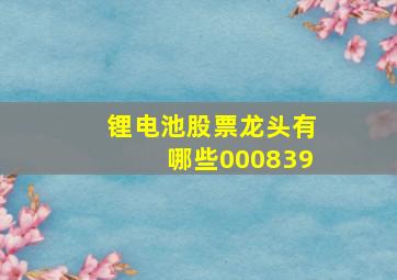 锂电池股票龙头有哪些000839