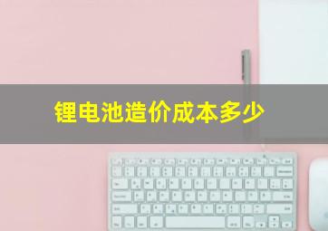 锂电池造价成本多少