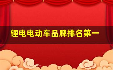 锂电电动车品牌排名第一