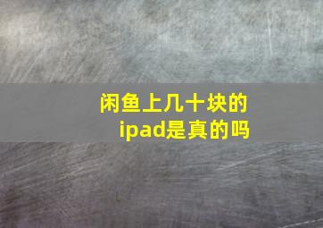 闲鱼上几十块的ipad是真的吗