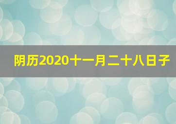 阴历2020十一月二十八日子