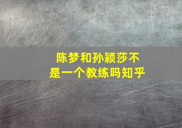 陈梦和孙颖莎不是一个教练吗知乎