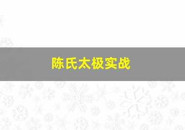 陈氏太极实战