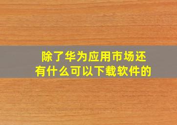 除了华为应用市场还有什么可以下载软件的