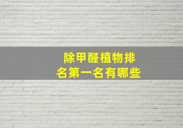 除甲醛植物排名第一名有哪些