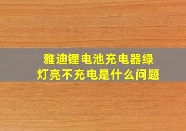 雅迪锂电池充电器绿灯亮不充电是什么问题