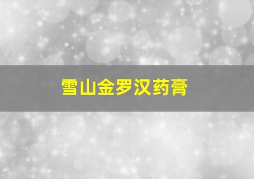 雪山金罗汉药膏