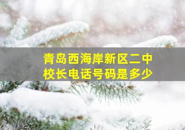 青岛西海岸新区二中校长电话号码是多少