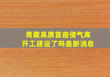 青藏高原首座储气库开工建设了吗最新消息