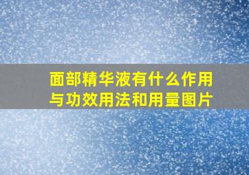 面部精华液有什么作用与功效用法和用量图片