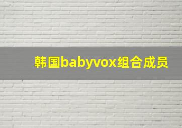 韩国babyvox组合成员