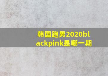 韩国跑男2020blackpink是哪一期