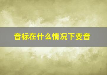 音标在什么情况下变音