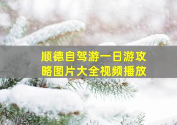 顺德自驾游一日游攻略图片大全视频播放