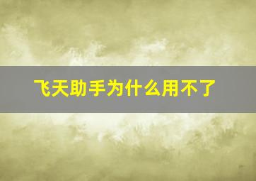 飞天助手为什么用不了