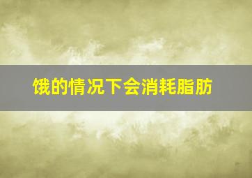 饿的情况下会消耗脂肪