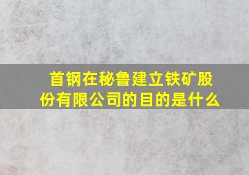 首钢在秘鲁建立铁矿股份有限公司的目的是什么