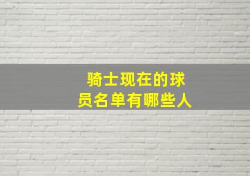 骑士现在的球员名单有哪些人