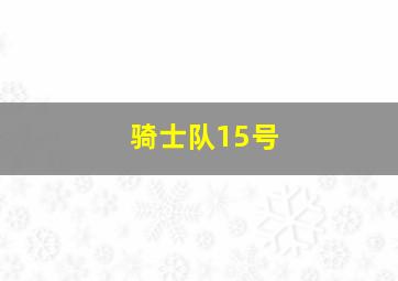 骑士队15号