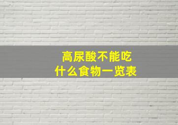 高尿酸不能吃什么食物一览表