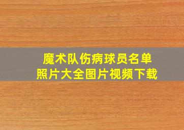 魔术队伤病球员名单照片大全图片视频下载