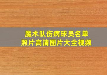 魔术队伤病球员名单照片高清图片大全视频