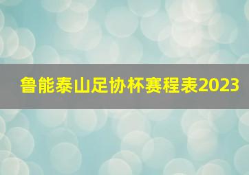 鲁能泰山足协杯赛程表2023