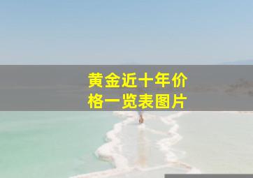 黄金近十年价格一览表图片