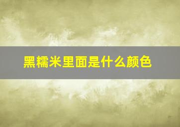 黑糯米里面是什么颜色