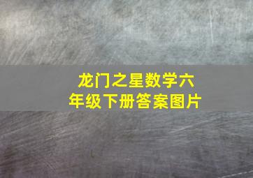 龙门之星数学六年级下册答案图片